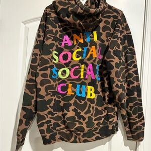 Authentic Anti Social Social Club Brown Camouflage Sweater